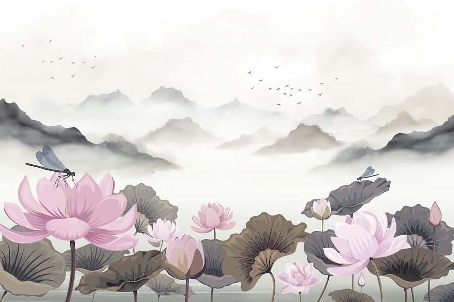 Malerei von Blumen und Wasser