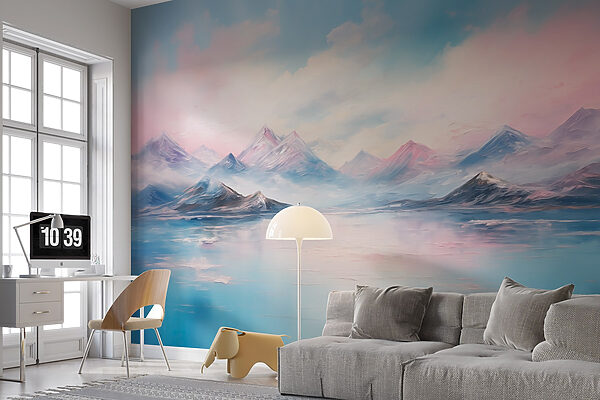 Malerei von Bergen und Wasser w08878pir18r 600x400 - Malerei von Bergen und Wasser