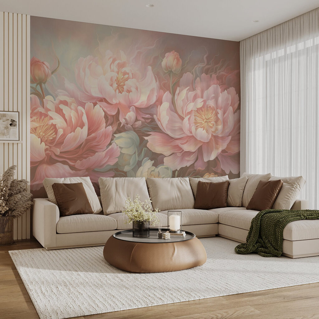 Painting of flowers on a surface Painting of flowers on a surface