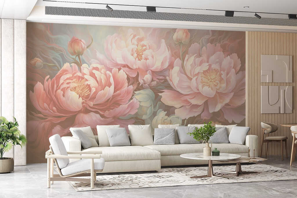 Painting of flowers on a surface Painting of flowers on a surface