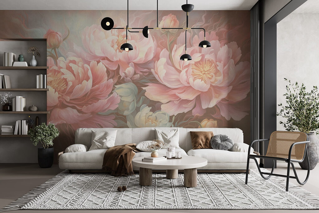 Painting of flowers on a surface Painting of flowers on a surface