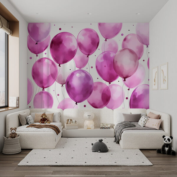 Gruppe von lila und weißen Luftballons Gruppe von lila und weißen Luftballons