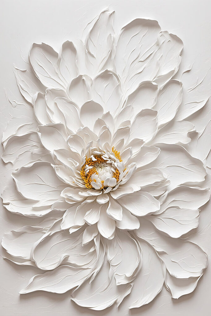 White flower with yellow center