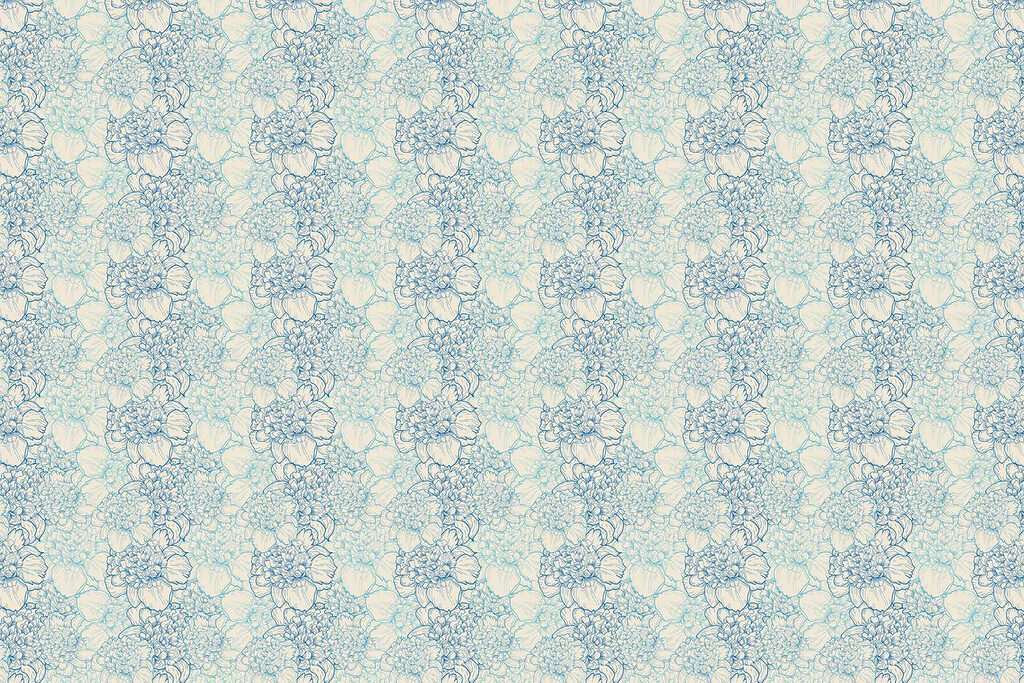Muster aus blauen und weißen Blumen Muster aus blauen und weißen Blumen