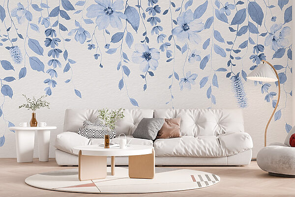 Blaue Blumen und Blätter Blaue Blumen und Blätter