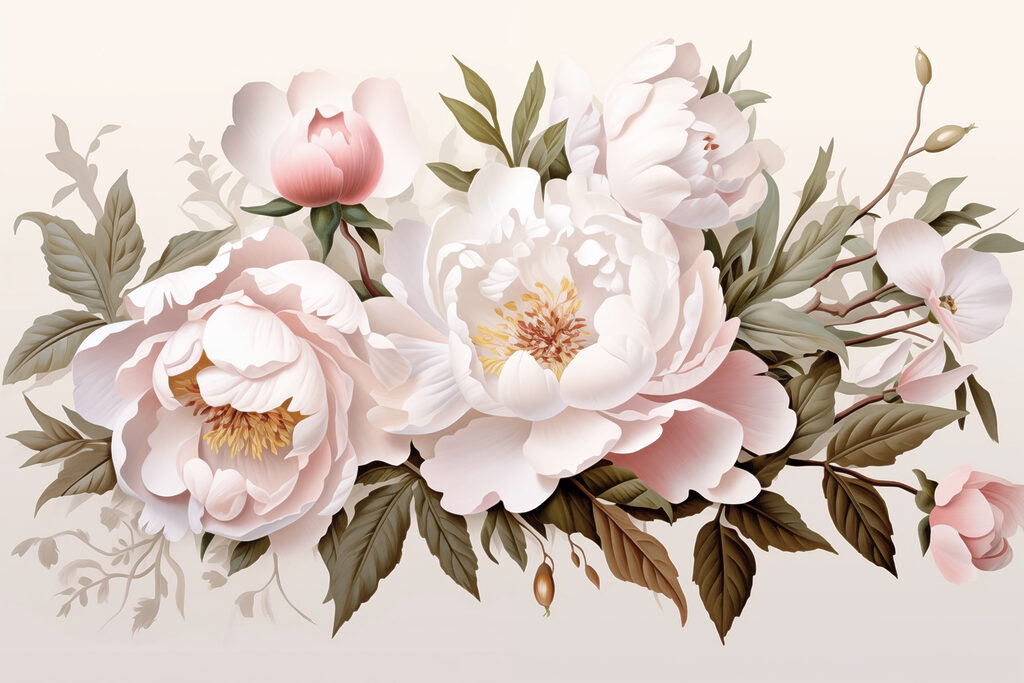 Delicate blooms in soft colors