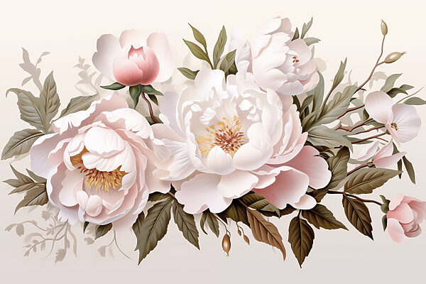 Delicate blooms in soft colors