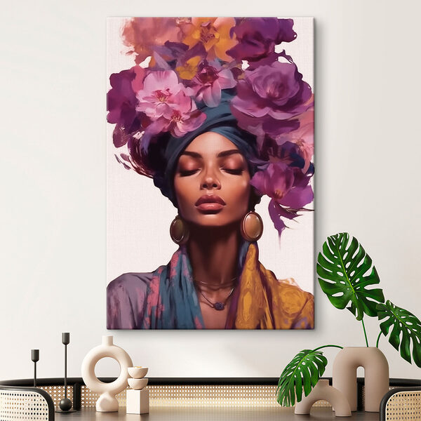 Woman with flowers on her head Woman with flowers on her head