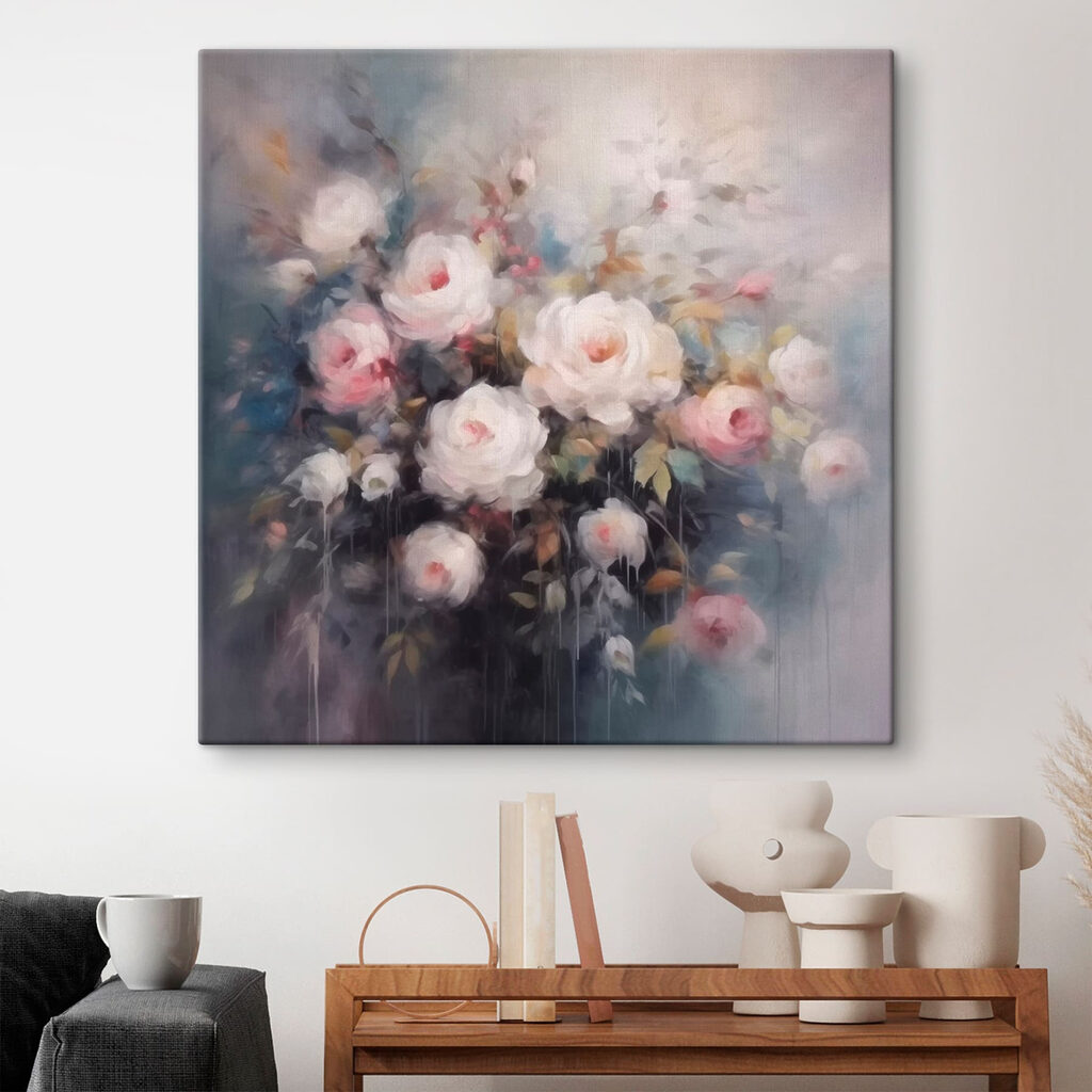 Painting of flowers in a vase