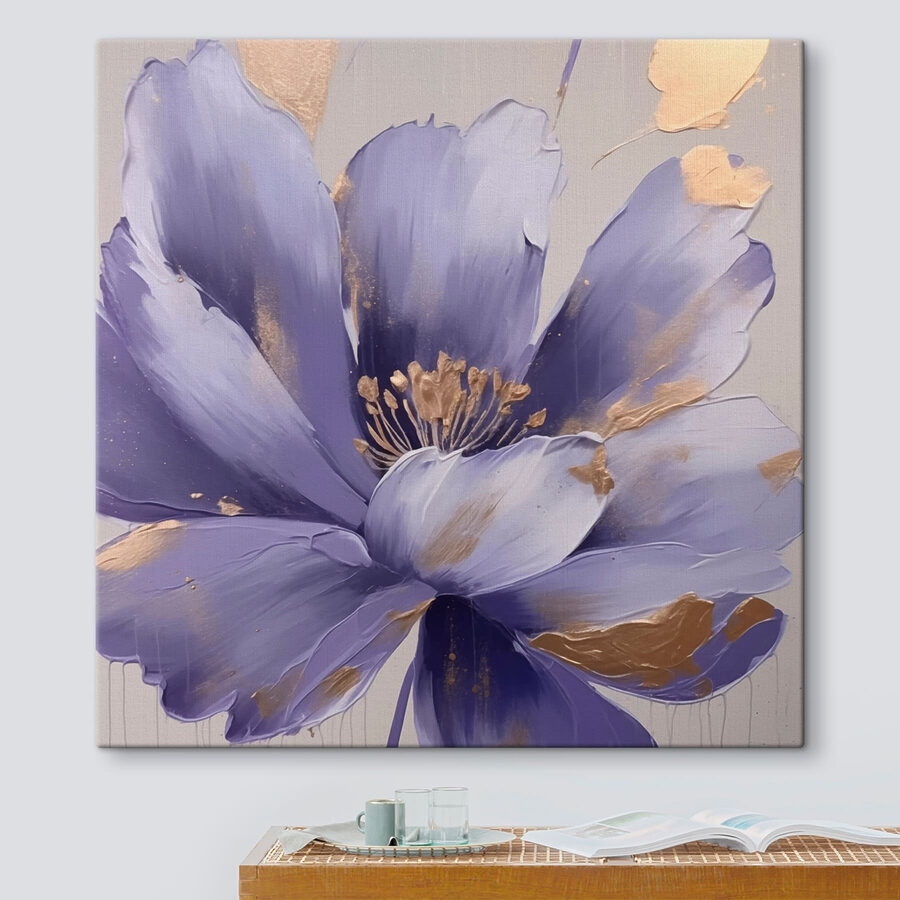 Gemälde einer lila Blume