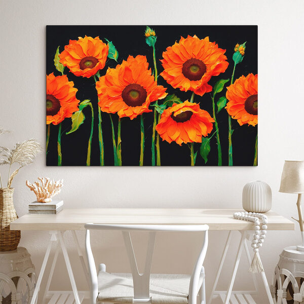 Gruppe von orangefarbenen Blumen Gruppe von orangefarbenen Blumen