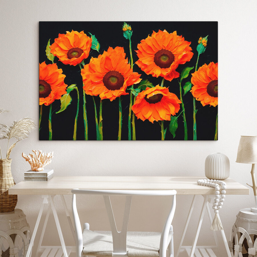 Gruppe von orangefarbenen Blumen