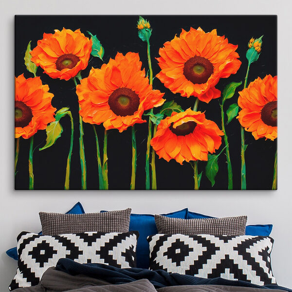 Gruppe von orangefarbenen Blumen Gruppe von orangefarbenen Blumen