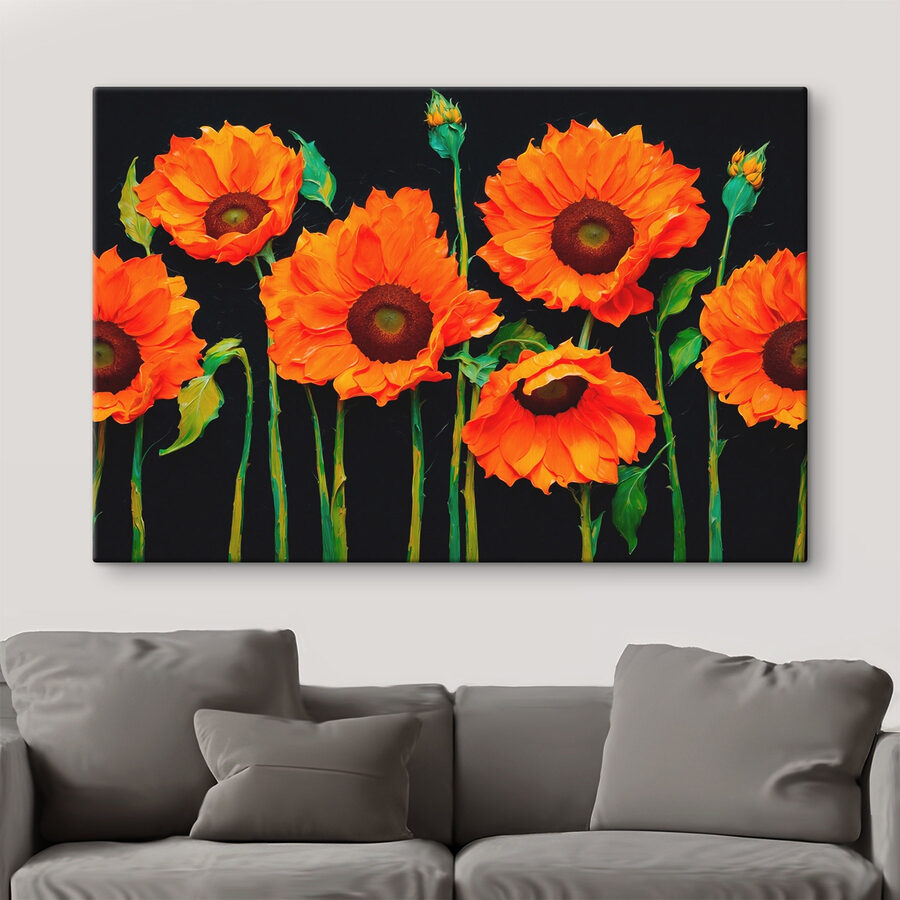Gruppe von orangefarbenen Blumen