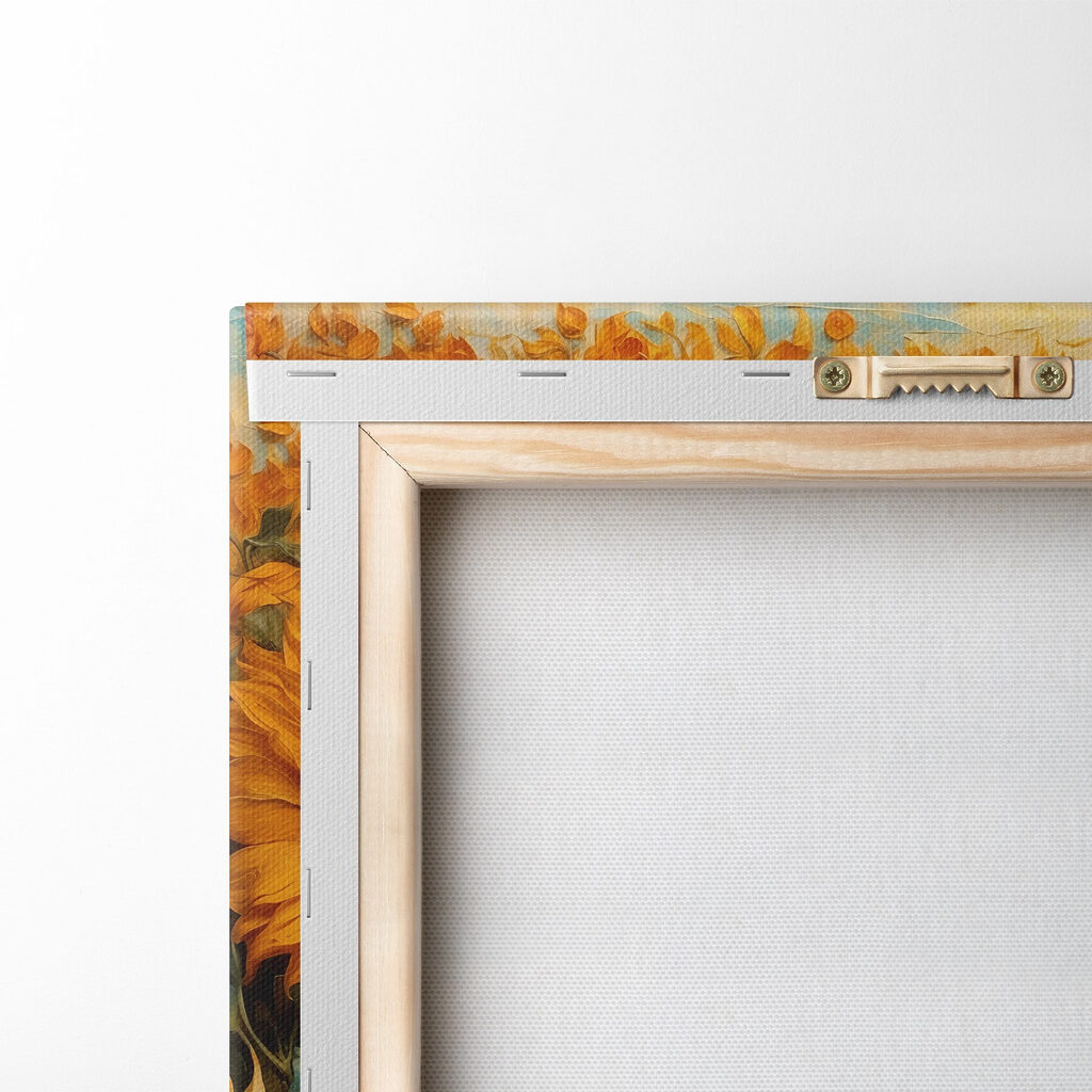 Painting of sunflowers in a field