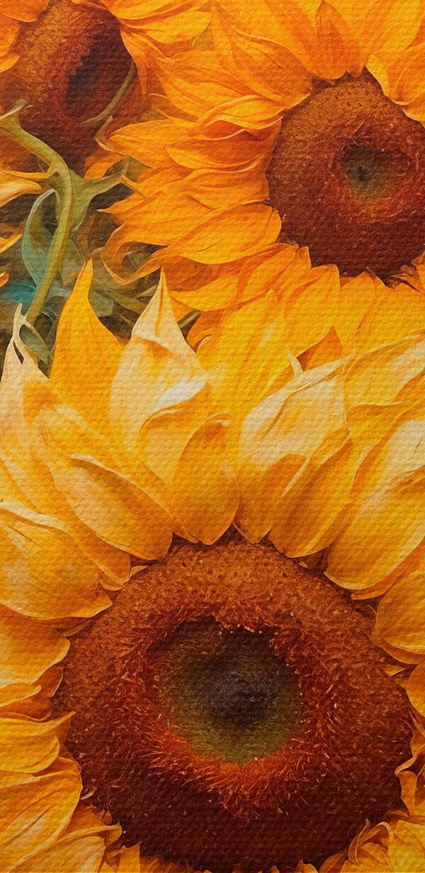 Gemälde von Sonnenblumen auf einem Feld Gemälde von Sonnenblumen auf einem Feld