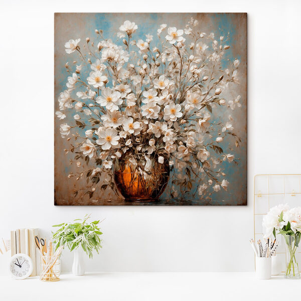 Vase mit weißen Blumen Vase mit weißen Blumen