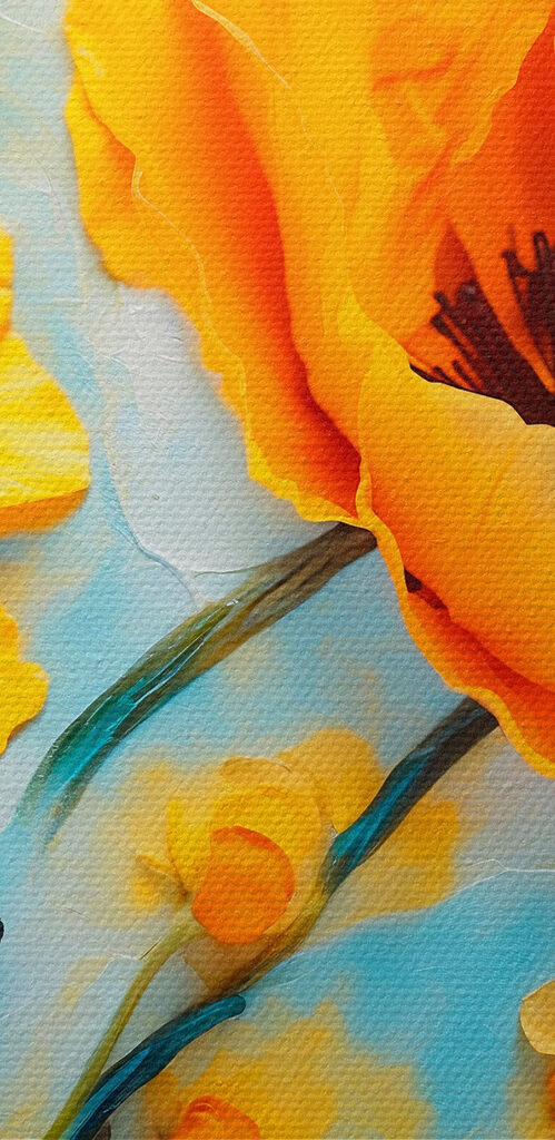 Vibrant blooms enhance serene backdrop Vibrant blooms enhance serene backdrop