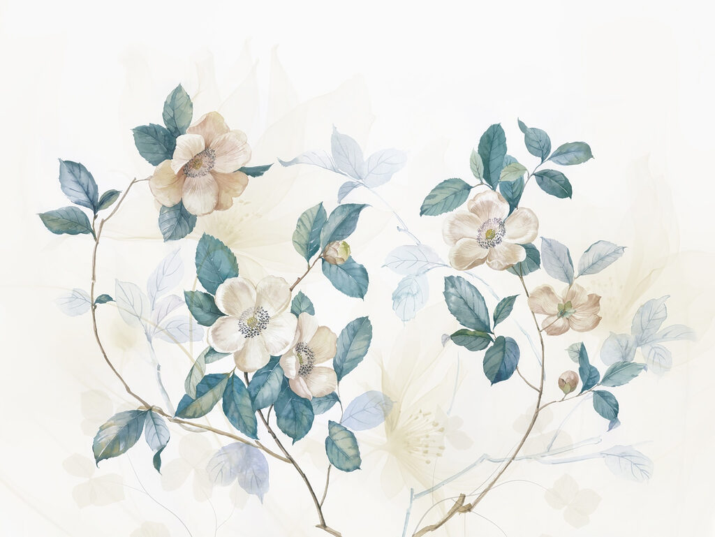 Malerei von Blumen und Blättern Malerei von Blumen und Blättern