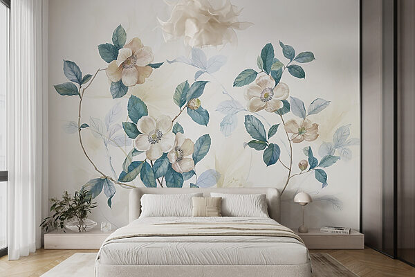 Malerei von Blumen und Blättern Malerei von Blumen und Blättern