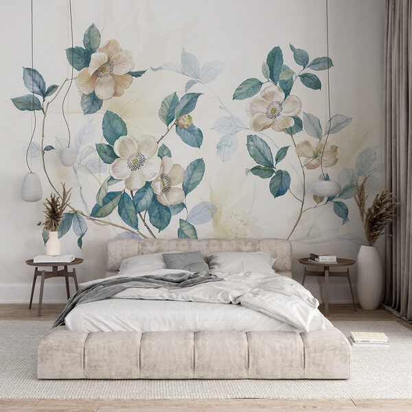 Malerei von Blumen und Blättern Malerei von Blumen und Blättern