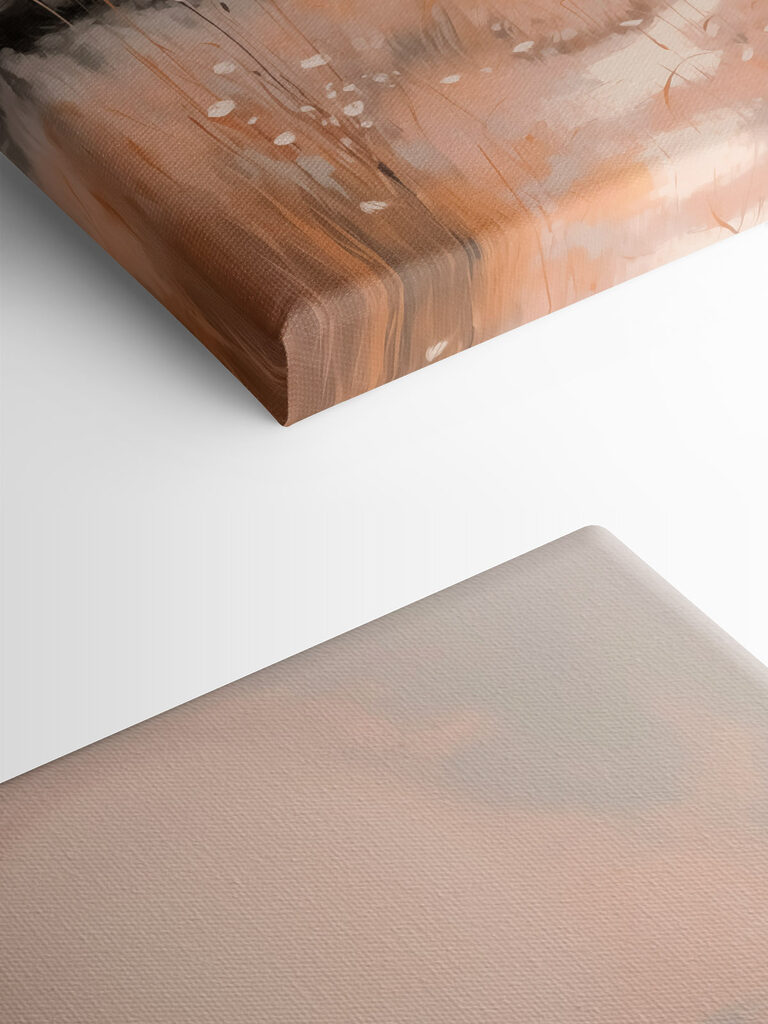 Painting of a river running through a field