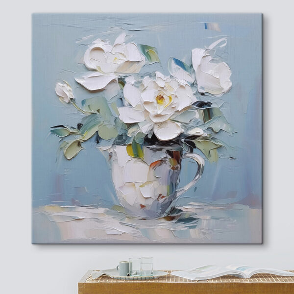 Gemälde von Blumen in einer Tasse Gemälde von Blumen in einer Tasse