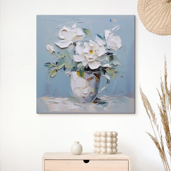 Gemälde von Blumen in einer Tasse Gemälde von Blumen in einer Tasse