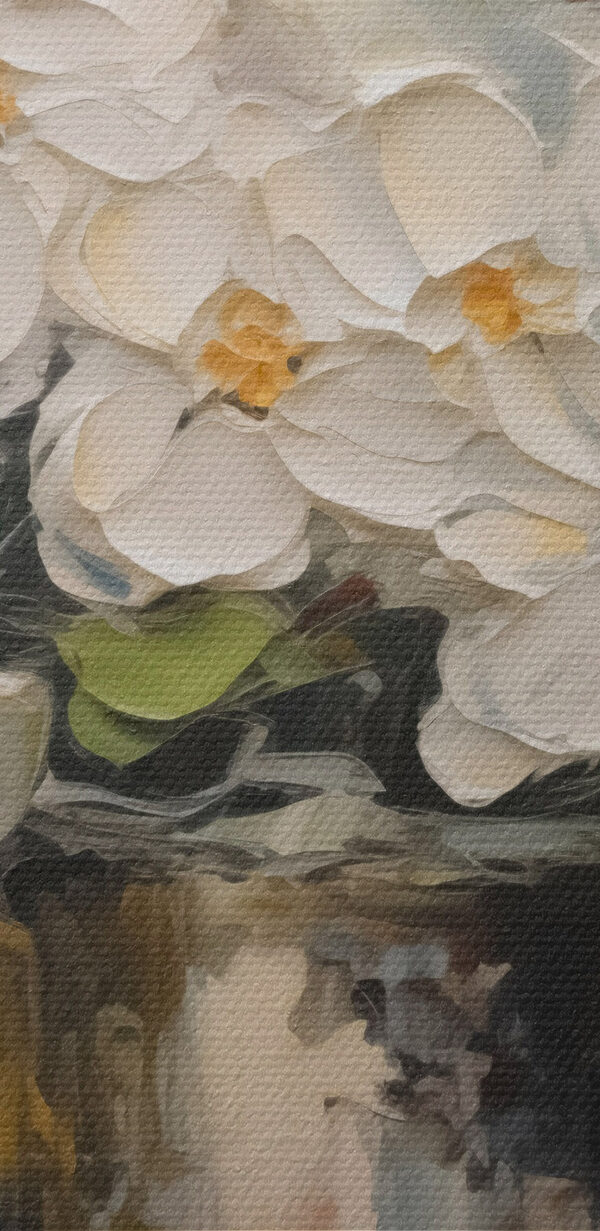 Painting of flowers in a bucket