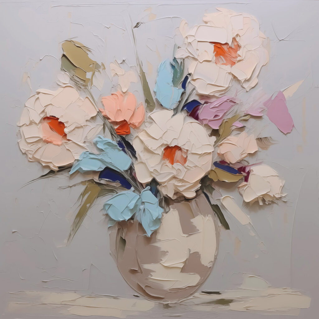 Painting of flowers in a vase