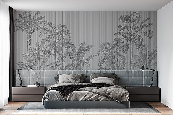 Grauer und weißer Hintergrund mit Palmen Grauer und weißer Hintergrund mit Palmen