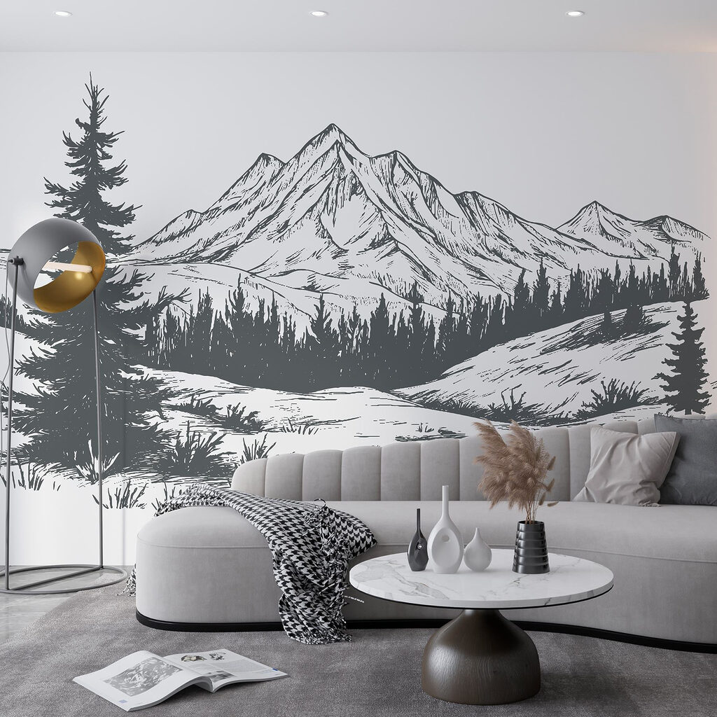 Drawing of a mountain range