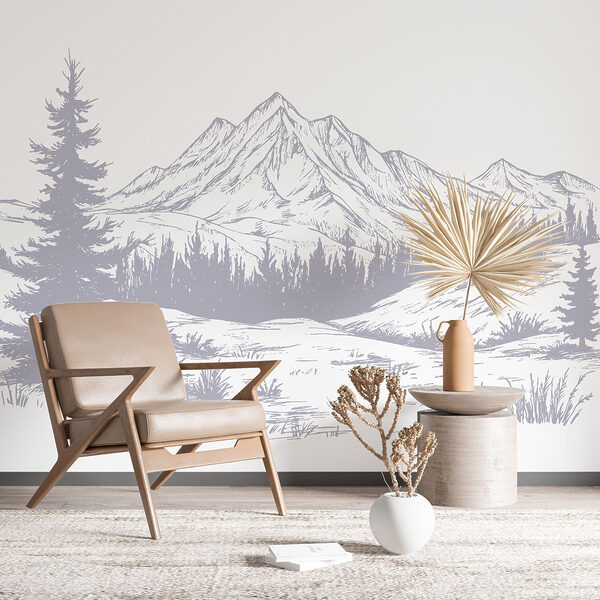 Drawing of a mountain range