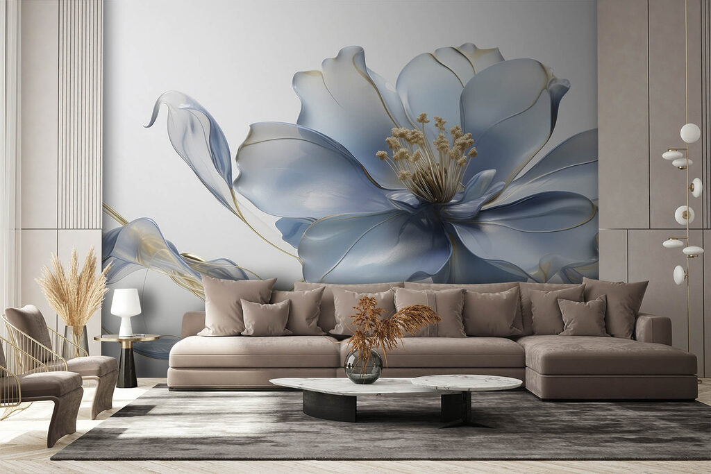 Delicate petals in soft blue hues