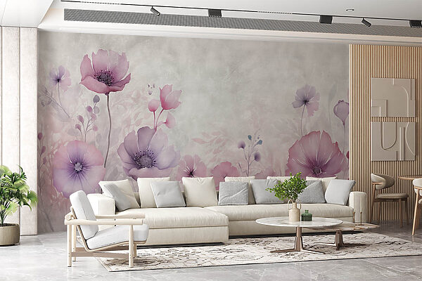 Gemälde von Blumen auf weißem Hintergrund Gemälde von Blumen auf weißem Hintergrund