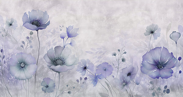 Gemälde von Blumen auf weißem Hintergrund Gemälde von Blumen auf weißem Hintergrund