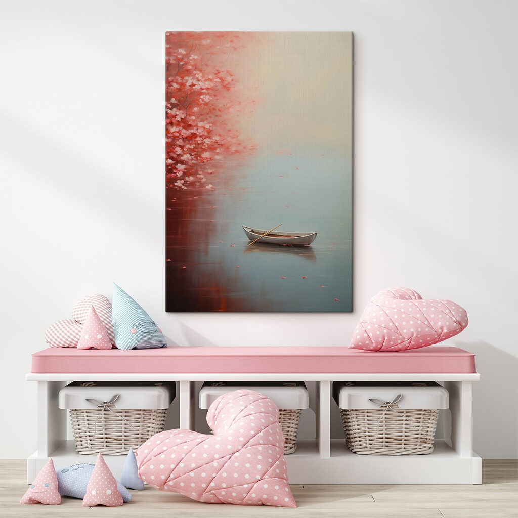 Painting of a boat in water