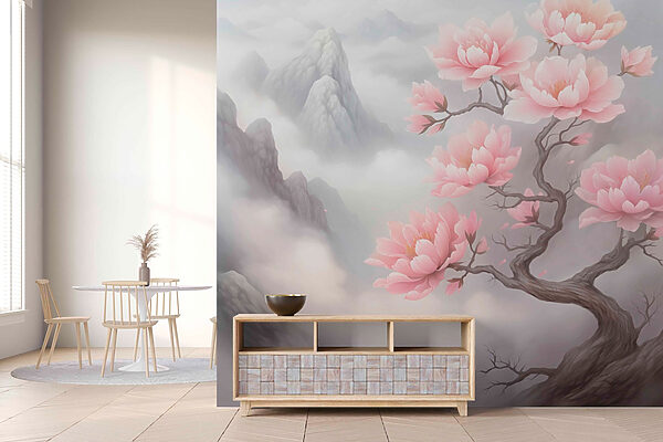 Baum mit rosa Blumen darauf Baum mit rosa Blumen darauf