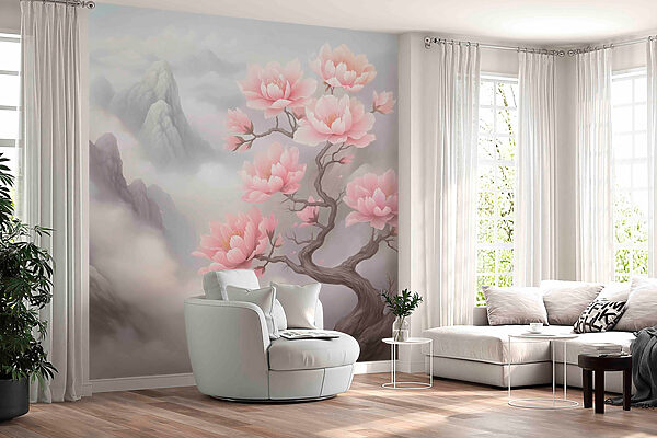 Baum mit rosa Blumen darauf Baum mit rosa Blumen darauf