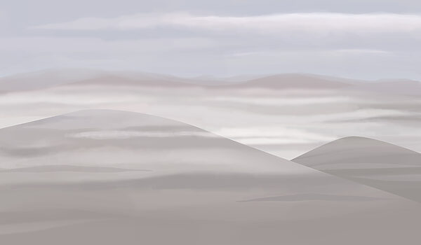 Landscape with hills and clouds