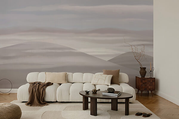 Landscape with hills and clouds