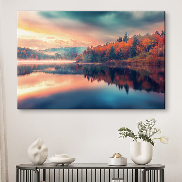 See mit Bäumen und Wolken am Himmel See mit Bäumen und Wolken am Himmel