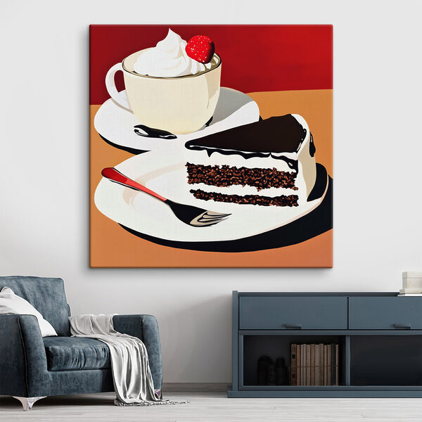 Ein Stück Kuchen und eine Tasse Kaffee Ein Stück Kuchen und eine Tasse Kaffee