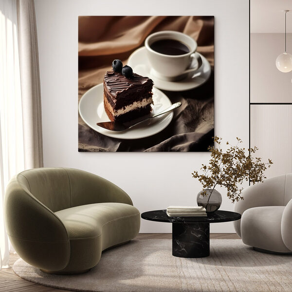 Ein Stück Kuchen und eine Tasse Kaffee Ein Stück Kuchen und eine Tasse Kaffee