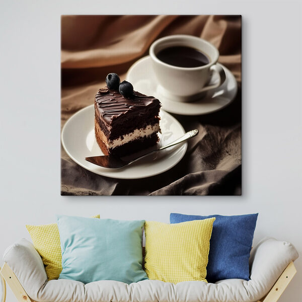 Ein Stück Kuchen und eine Tasse Kaffee Ein Stück Kuchen und eine Tasse Kaffee