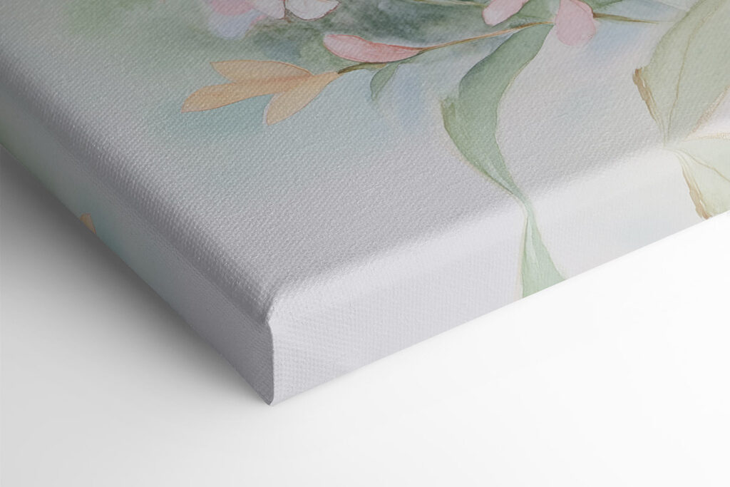 Painting of a butterfly on flowers