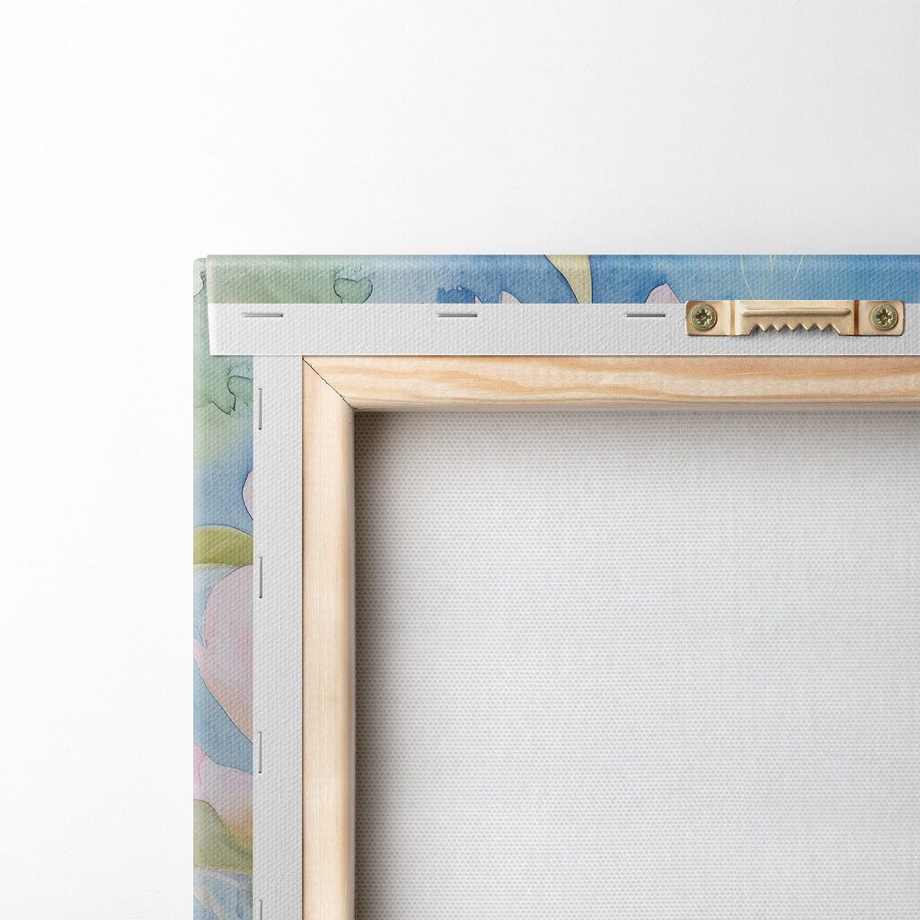 Painting of a butterfly on flowers