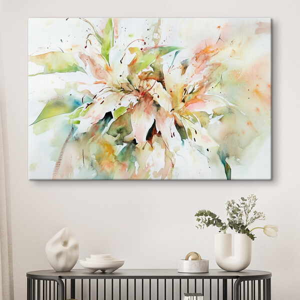 Malerei von Blumen auf einer weißen Fläche Malerei von Blumen auf einer weißen Fläche