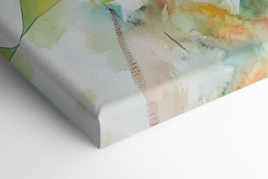 Painting of flowers on a white surface Painting of flowers on a white surface
