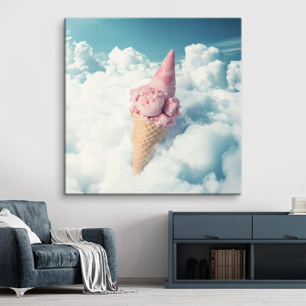 Rosa Eiswaffel in den Wolken Rosa Eiswaffel in den Wolken